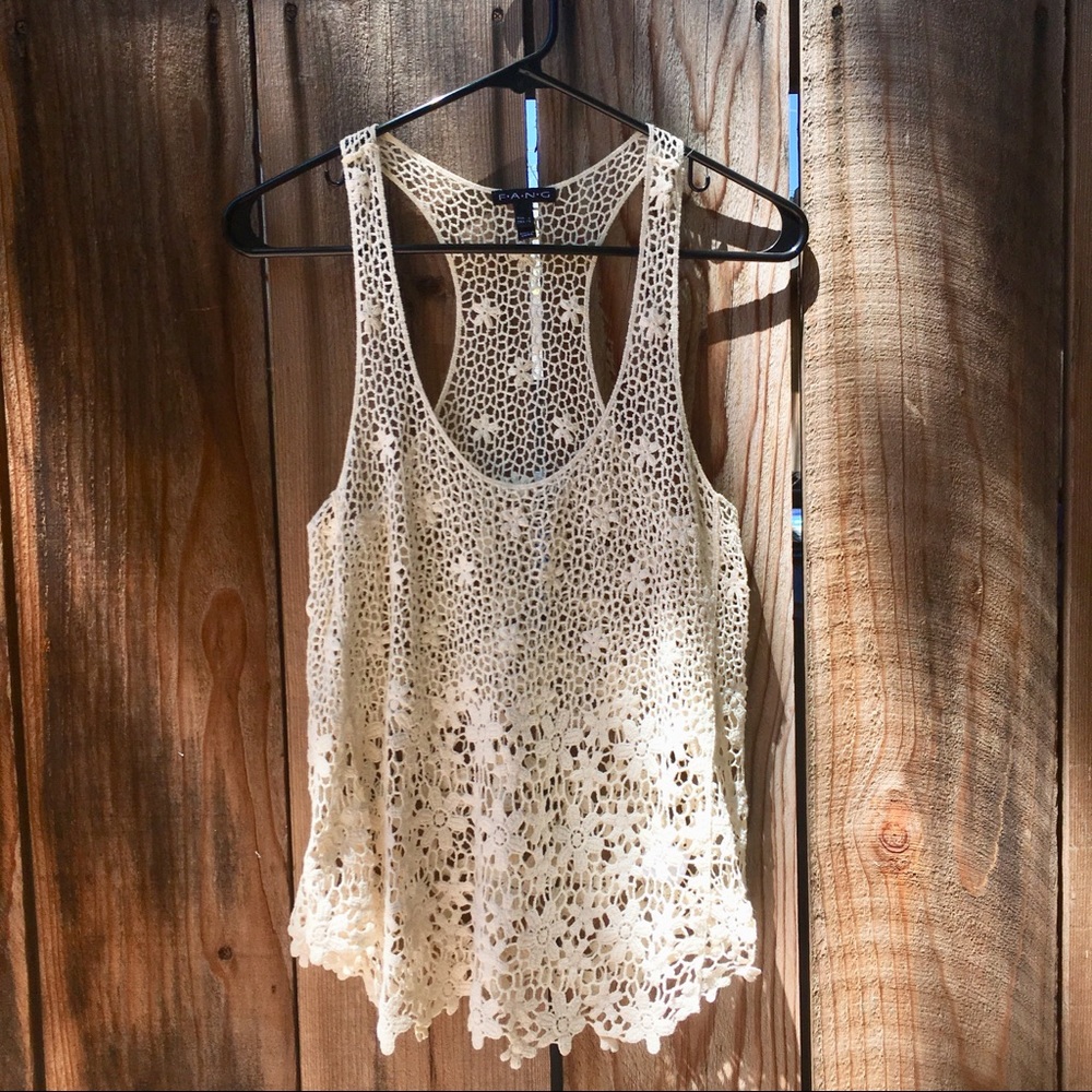 Flowery Crochet Tank